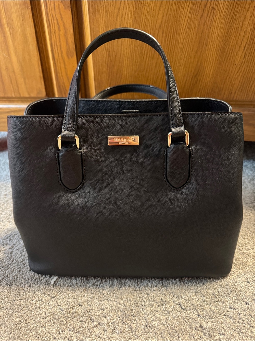 Kate Spade Black Saffiano Leather Tote Handbag
